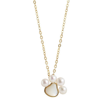 Pearl Shell Cat's Paw Light Luxury Design Special-interest Design Women's Necklace