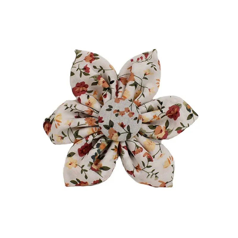 Small White Flower Pet Dog Collar Suit - Flowers