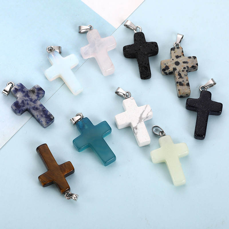 White Crystal Cross Pendant Fashion