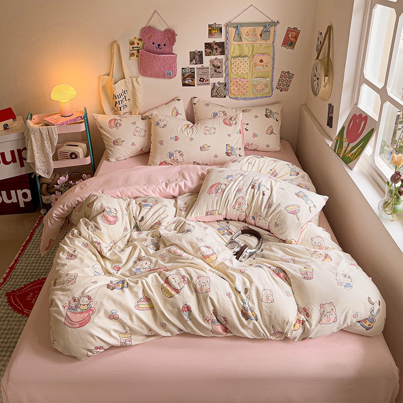 Fitted Sheet Bedding Single Duvet Cover