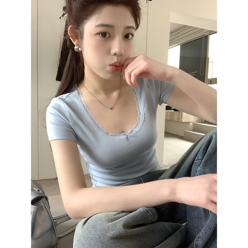 Lace Summer Bow Chic Slim Top