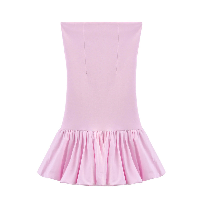 European And American Style Balloon Style Tube Top Dress