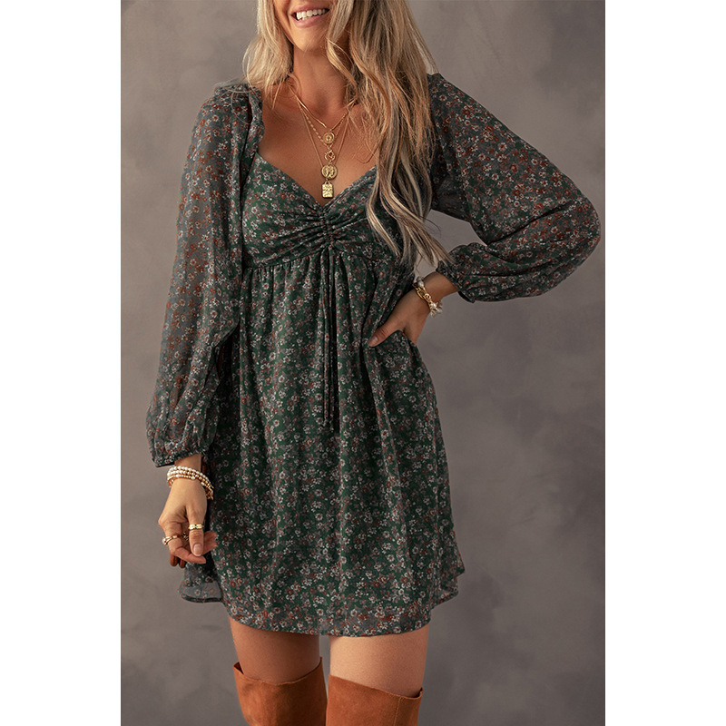 Floral Print Long Sleeve Dress, picture 3 of 8