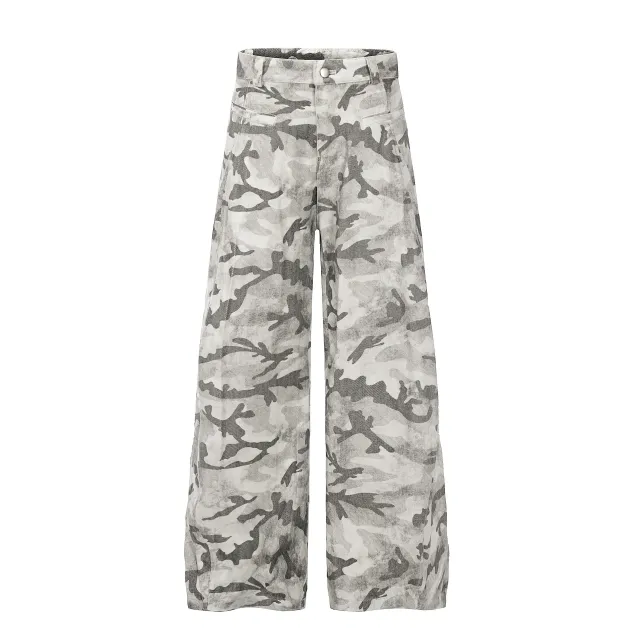 Cross border Snow Straight Camouflage Cargo Pants Gray Camouflage - Shop at LoveMi