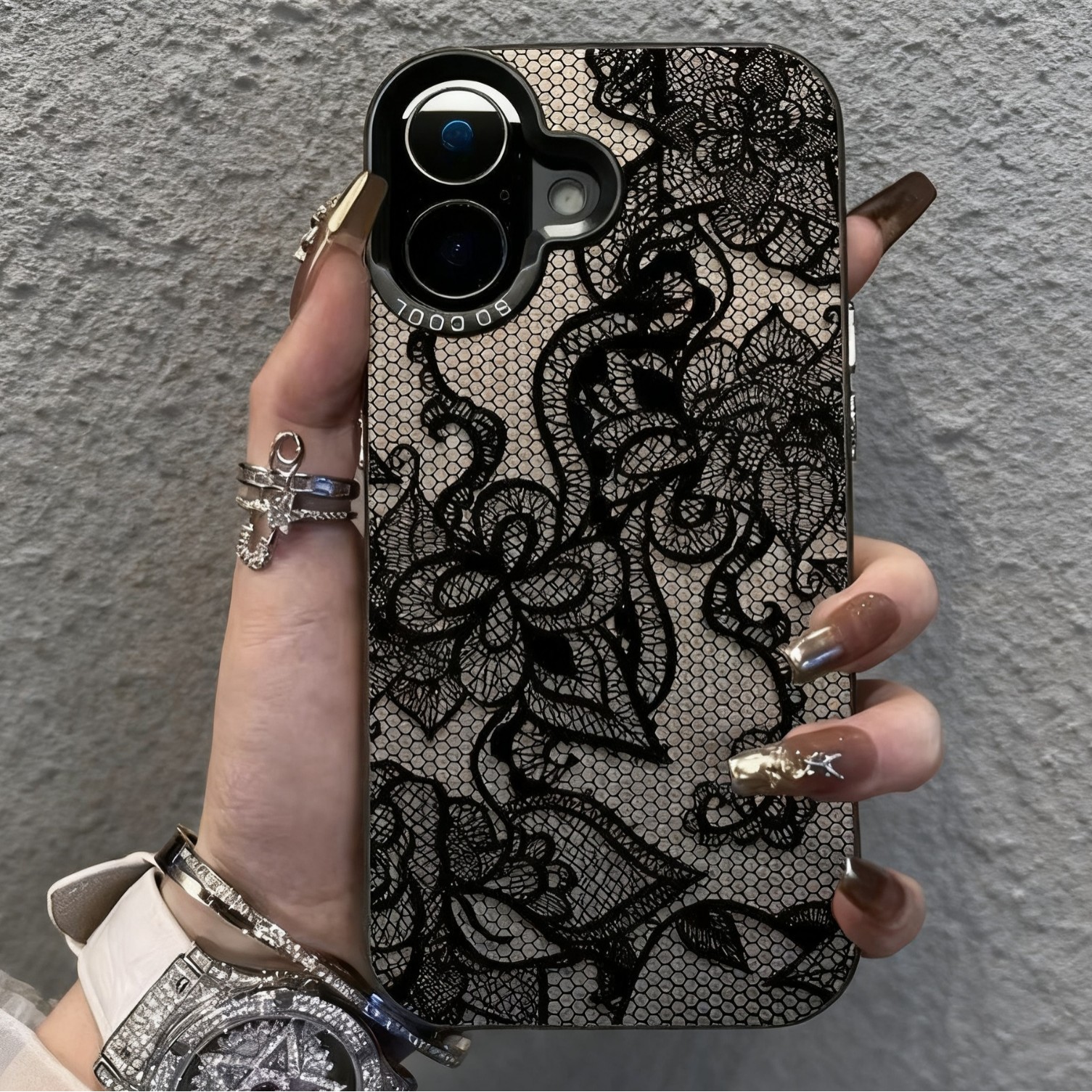 Anti-fingerprint Lace Flower Phone Case