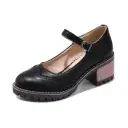 British-style Retro Artistic Chic Chunky-heeled Low-cut Womens Shoes view 2