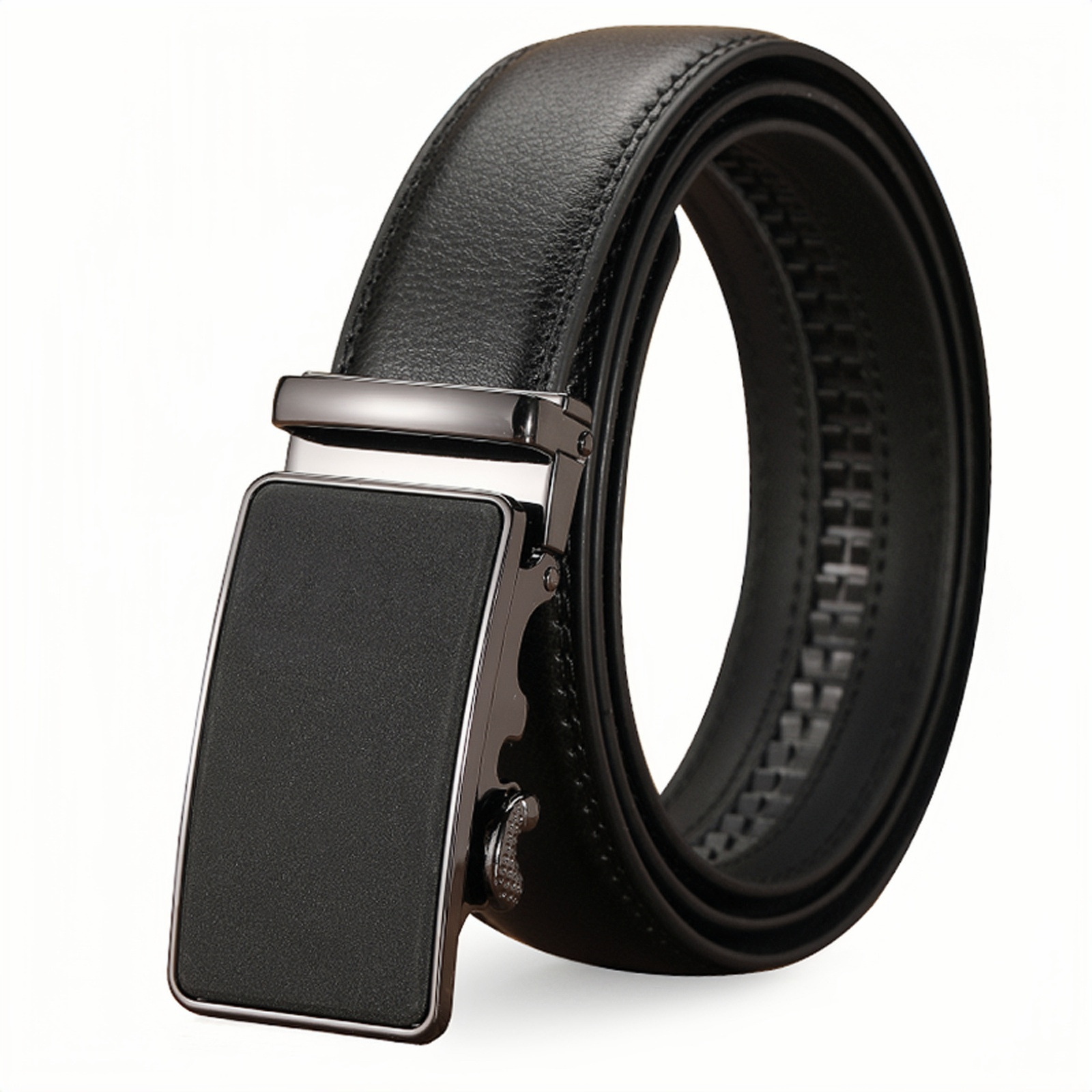 Mens Genuine Leather Belt With Automatic Buckle