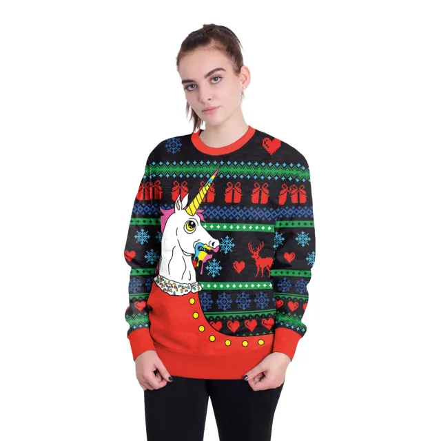 Women's Christmas 3D Digital Printed Pullover Sweatshirt Swys034 M - Shop at LoveMi