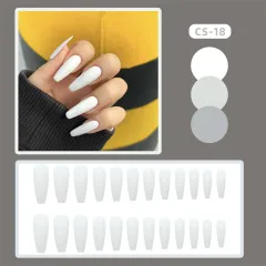 White Long T Grinding Fake Nail Tip Wear - Cs 18 White Long T Grinding - View 1