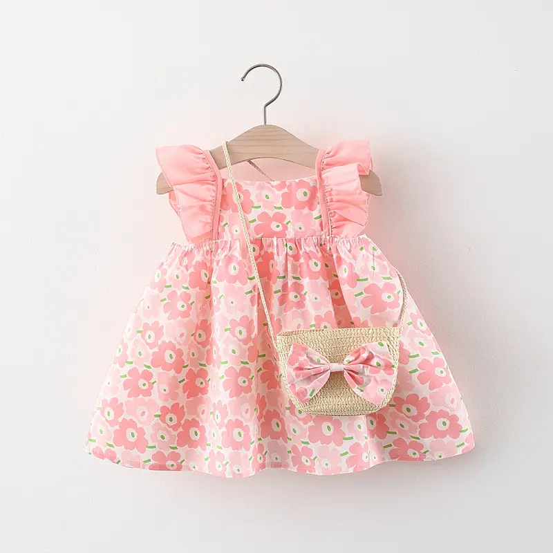 Baby Girl Flounced Sleeve Dress Free Bamboo