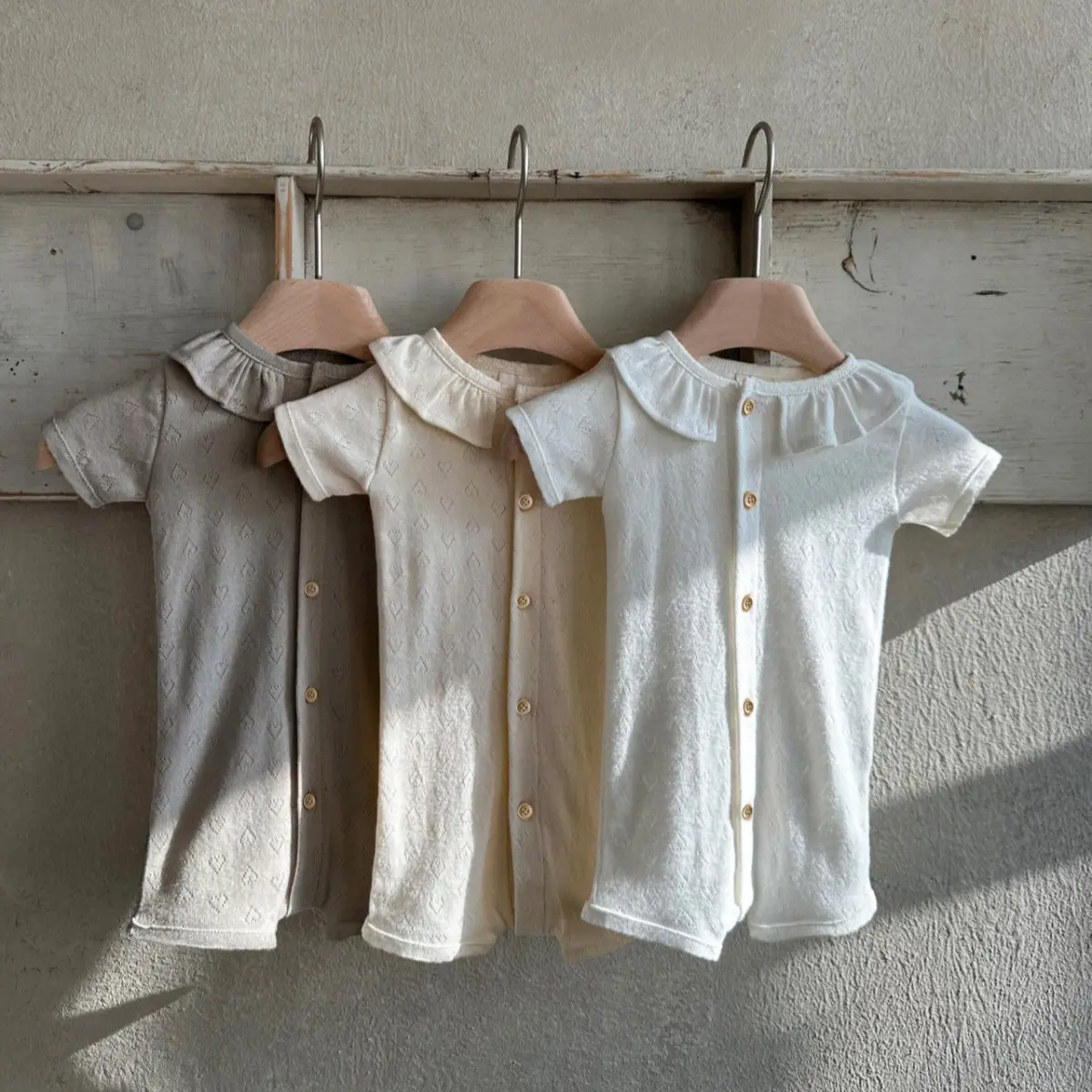 Lotus-leaf Collar Romper For Little Girls