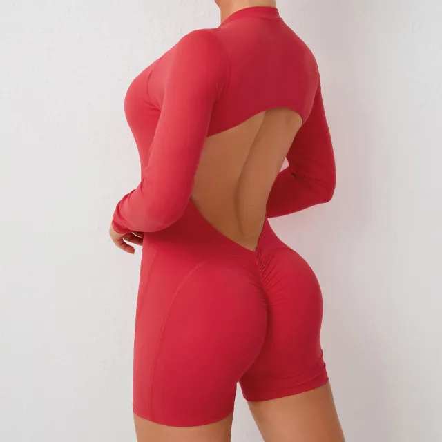 Women's Fashion Personality Quick drying Yoga Jumpsuit Red - Shop at LoveMi