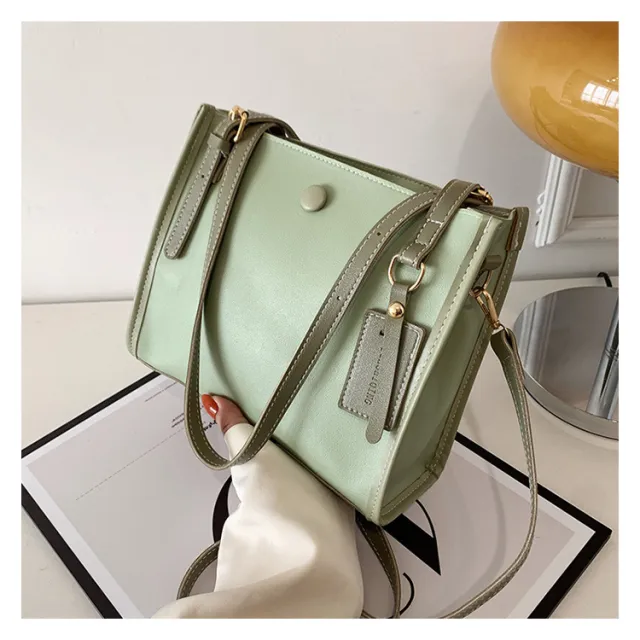 Fashion Stitching Popular Shoulder Messenger Bag Green - Shop at LoveMi