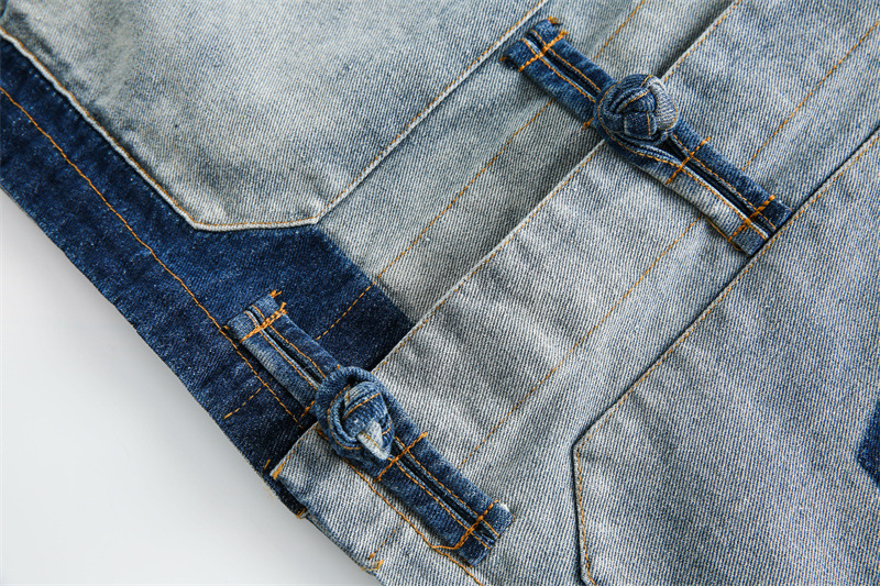 Women's Fashion Vintage Casual All-matching Distressed Plate Buckle Polo Collar Jacket