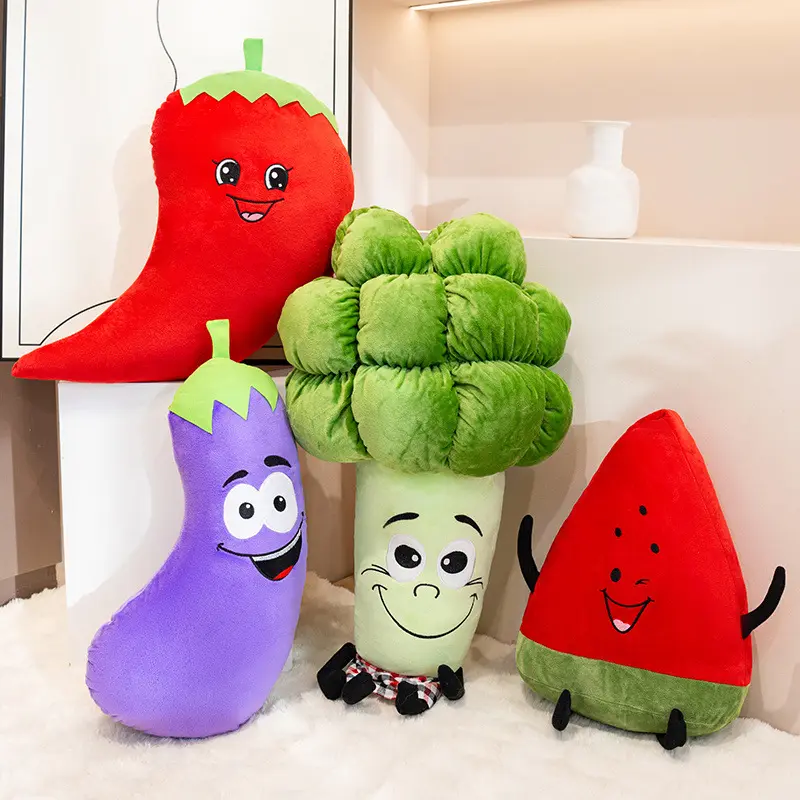 Cartoon Vegetable Peach Doll Plush Watermelon Broccoli