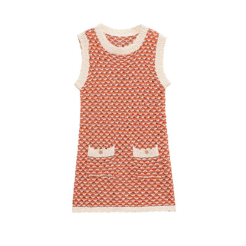 Women's Fashion Texture Knitted Mini Dress