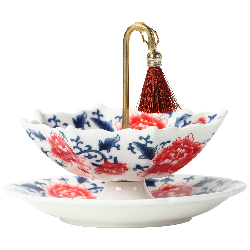 Ceramic coffee filter tea infuser ornament (peony umbrella