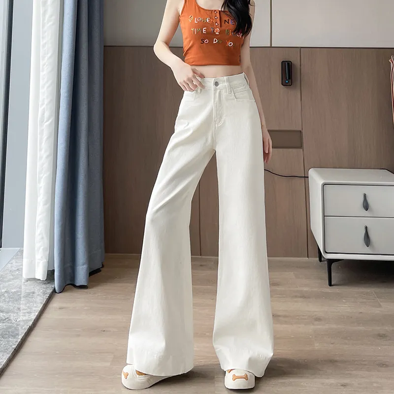 New High Waist Wide Leg Jeans Women Loose Casual