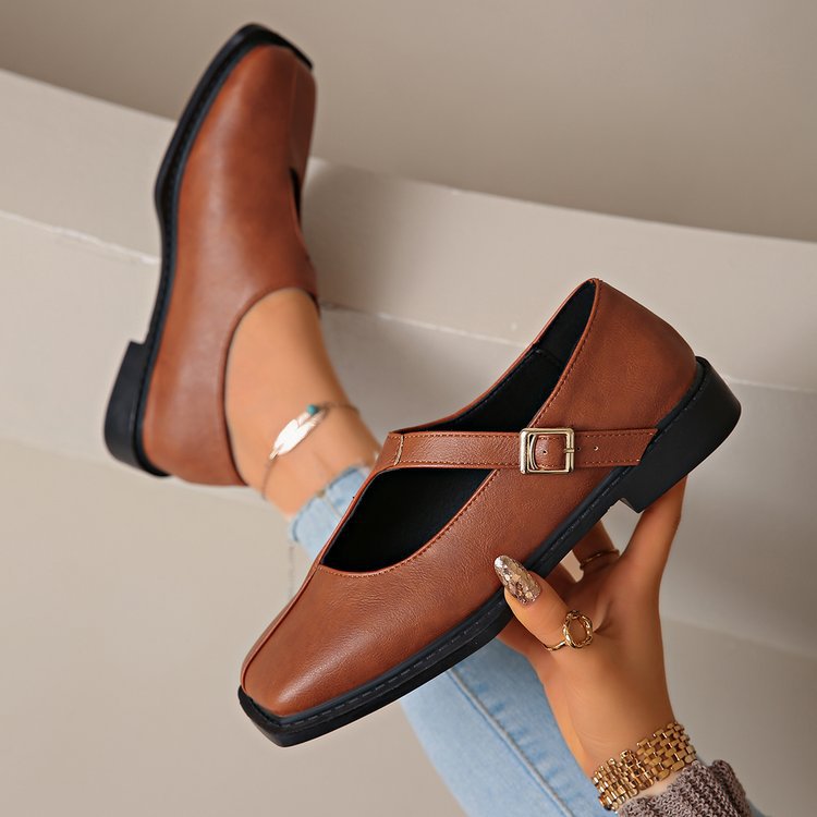 Square-Toe Low-Cut Flats, picture 4 of 6