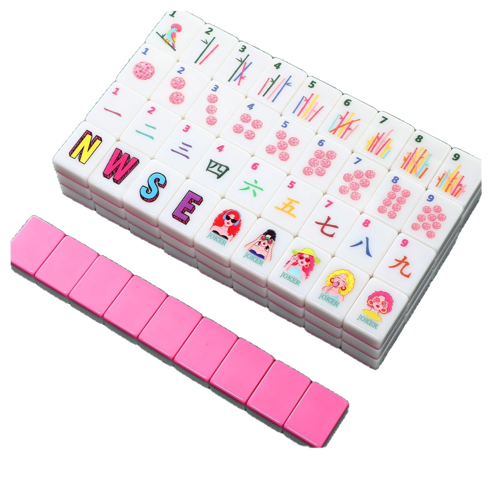 American Mahjong American-style Mahjong Tile Set (Pink)