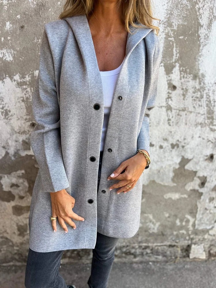 Title 4, Casual dames cardigan met capuchon, losse jas i...