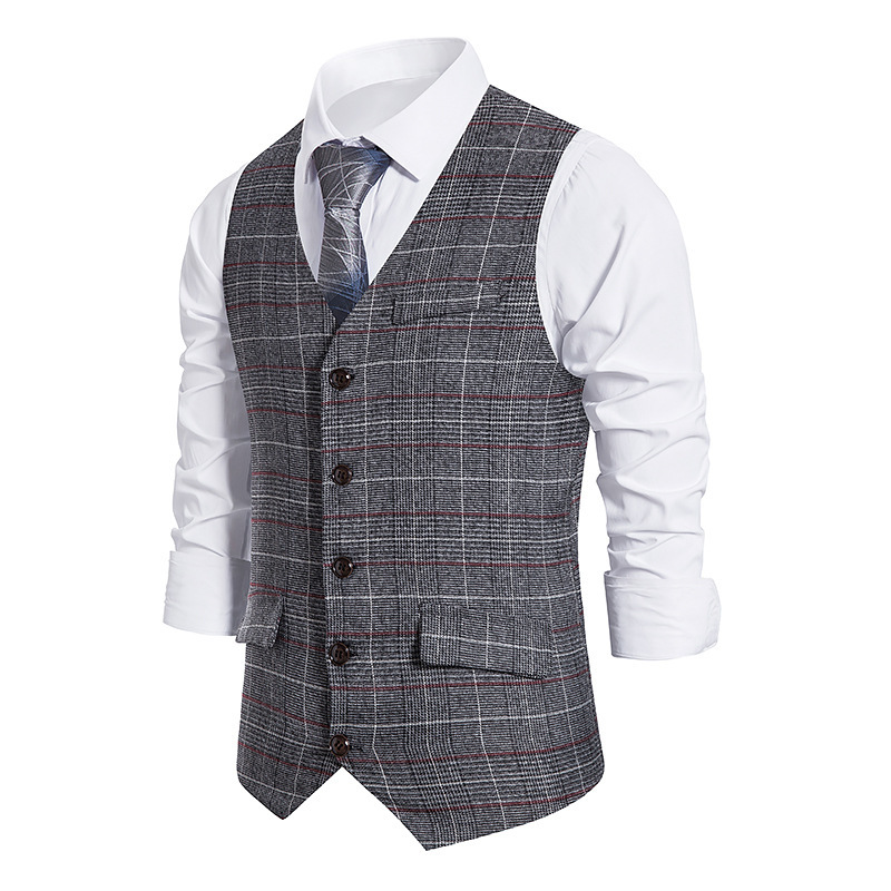 Title 3, Mens Plaid Single Breasted Vest Style Suit for...