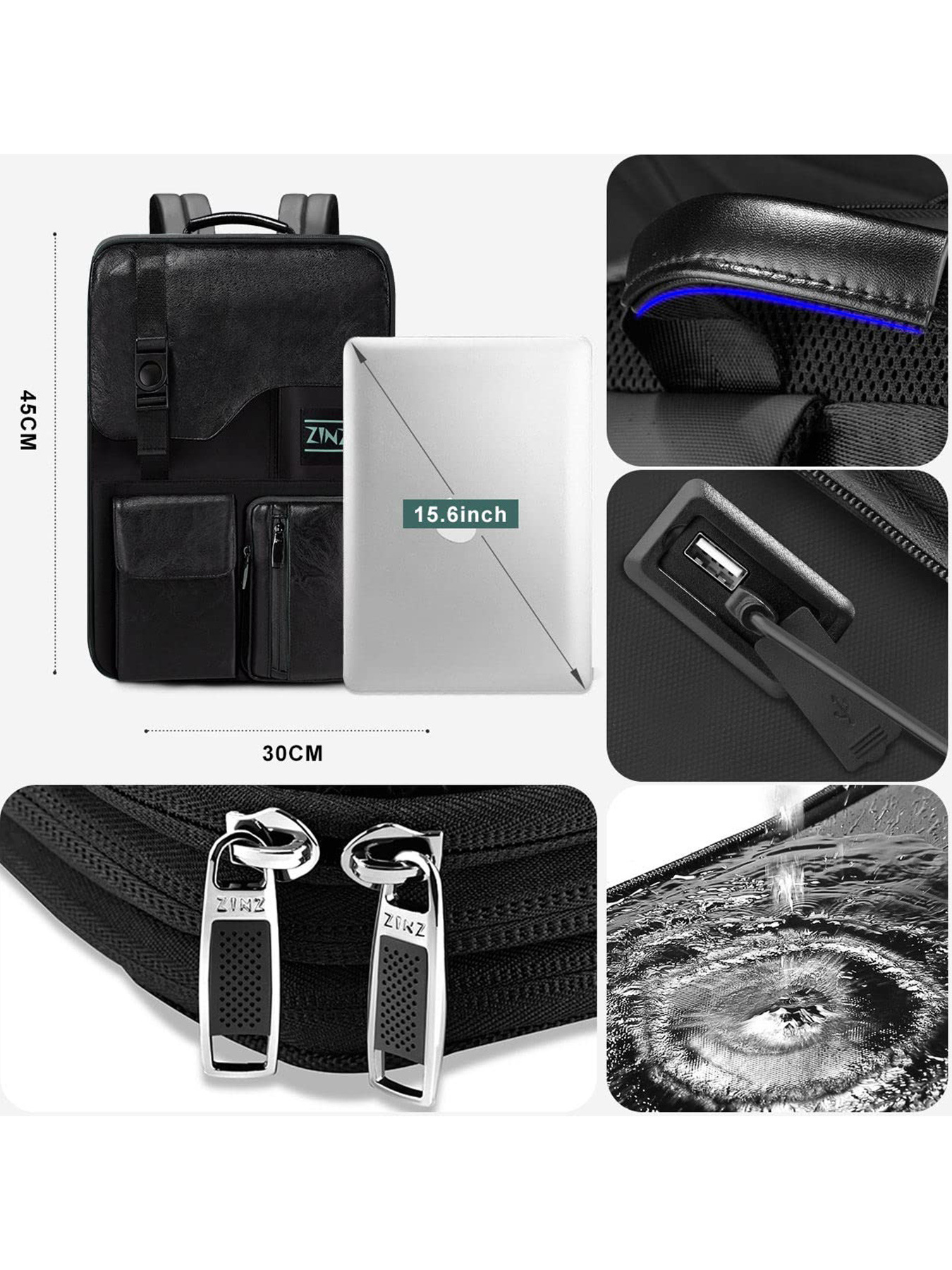 Laptop Backpack Mens Premium Business-Style Computer Bag