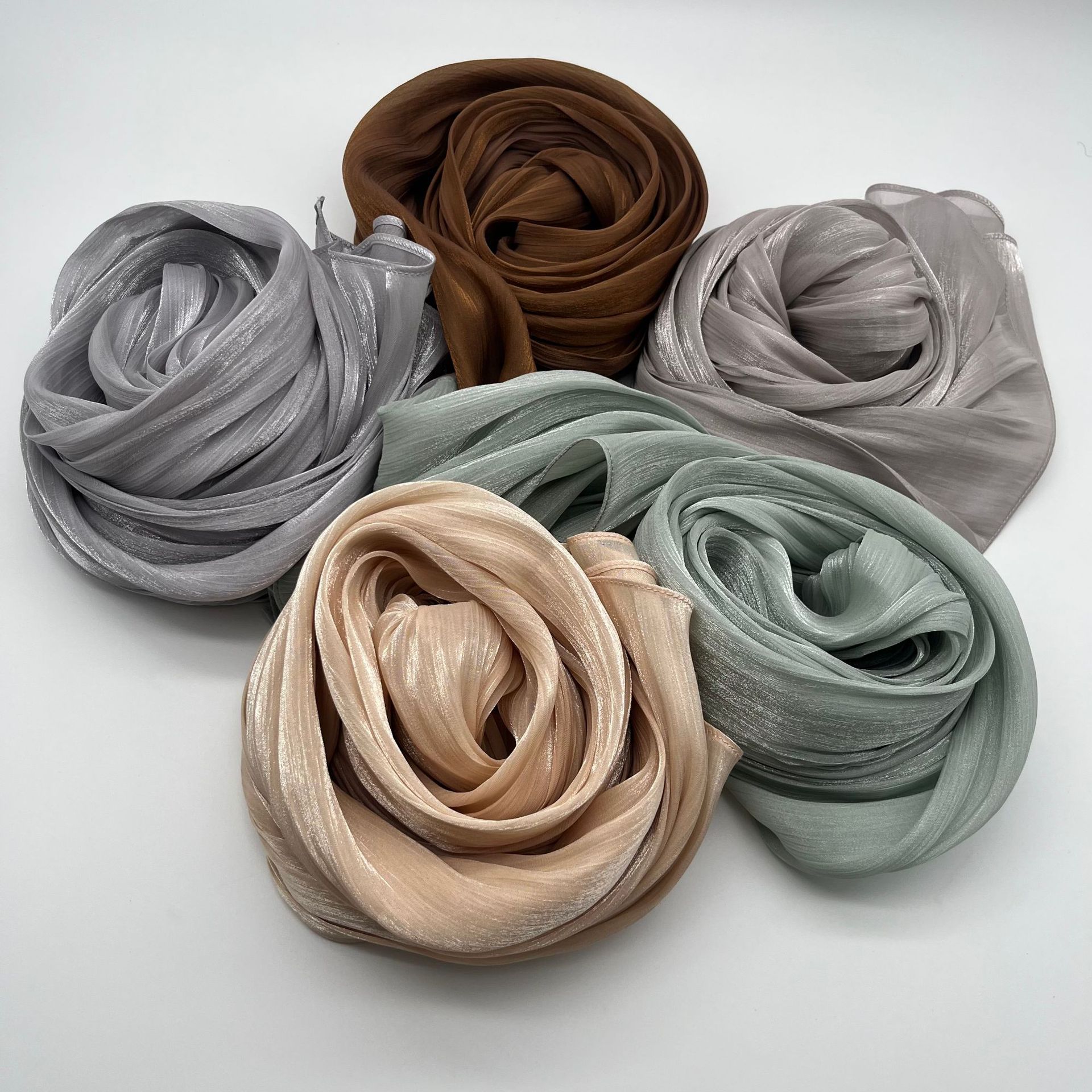 Shiny Satin Scarf Malay Scarf - Image 20