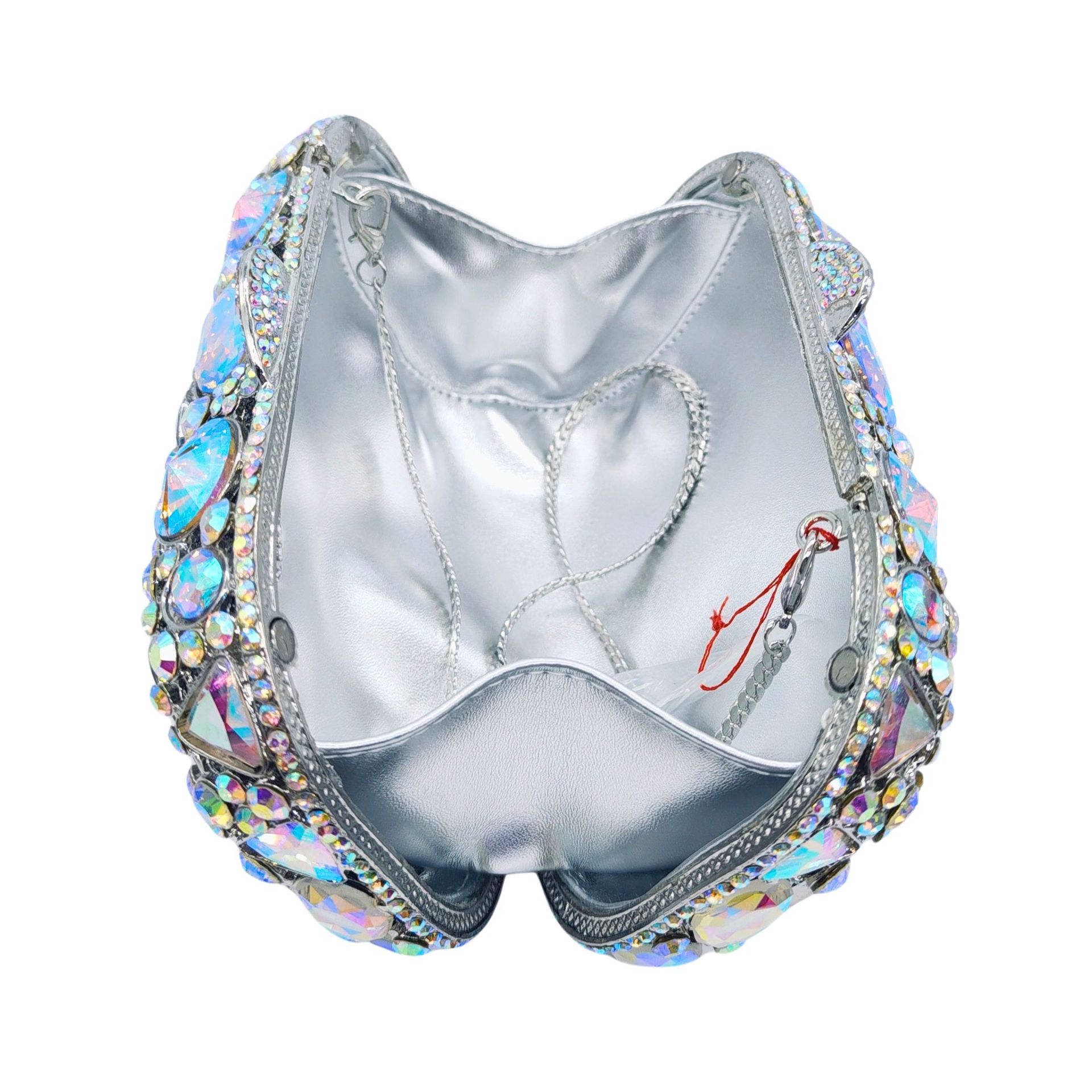 Diamond-Encrusted Evening Bag Glass Diamond Womens Clutch