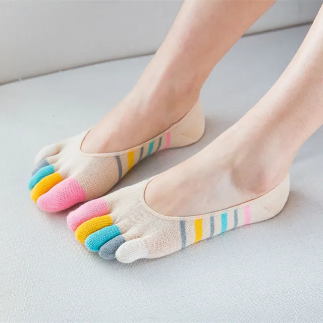 Women's Toe Socks Summer Cotton Invisible Toe Socks Toe Socks Skin Color - Shop at LoveMi