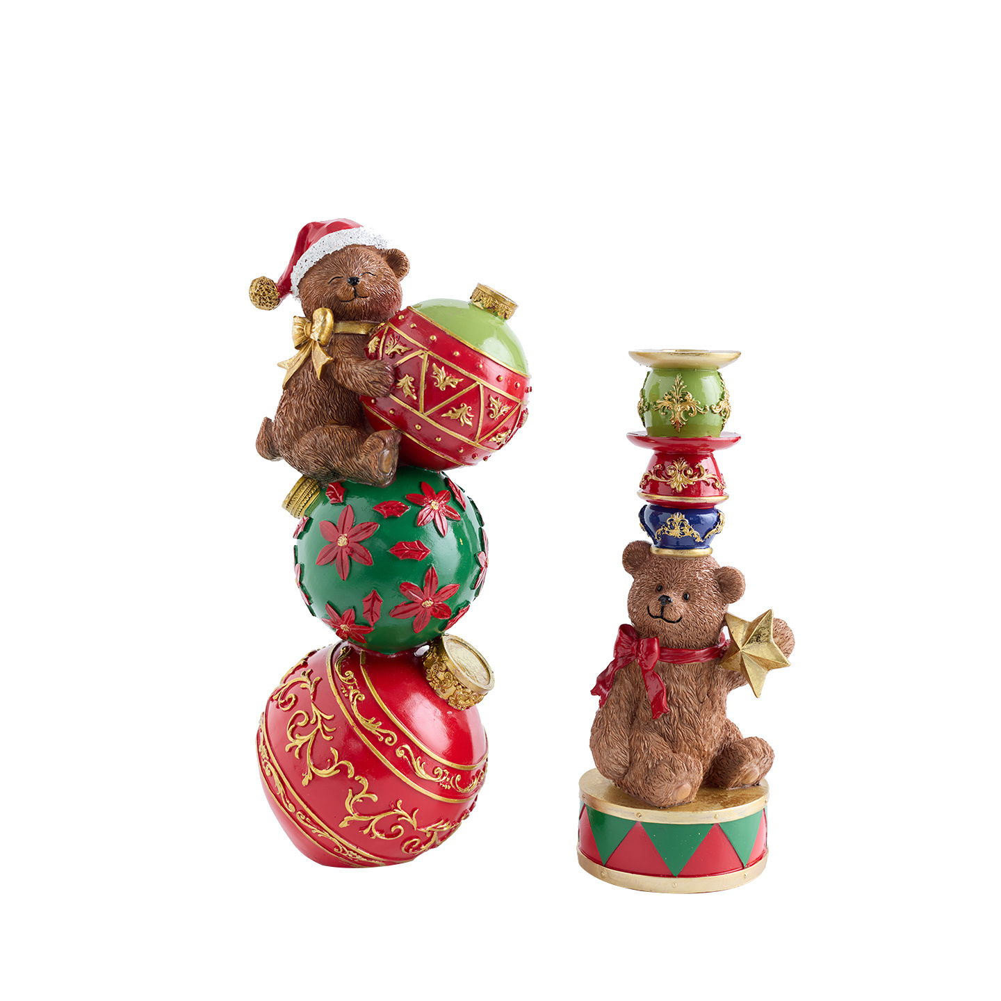 Resin Bear Figurine Christmas Ball Decoration (Little Bear