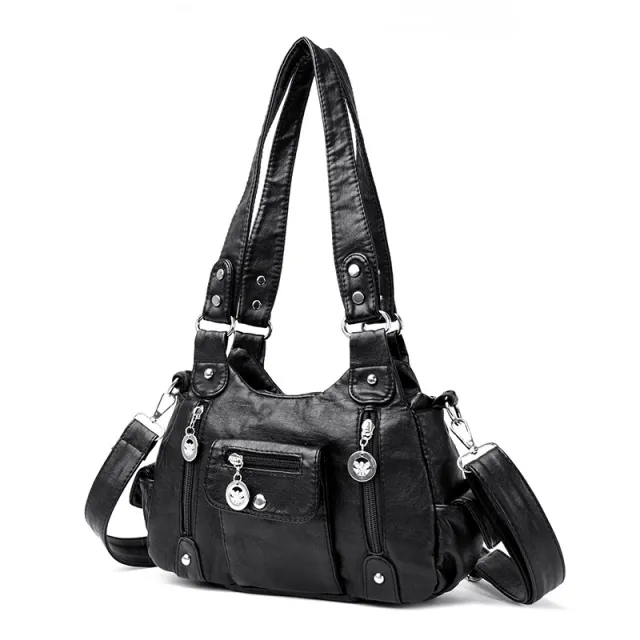 Retro Trendy Fashion One shoulder Crossbody Bag Black - Shop at LoveMi