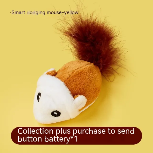 New Smart Electric Pet Toy Sound Simulation Mouse Electronic Teaser Toy Yellow Battery Type - Shop at LoveMi
