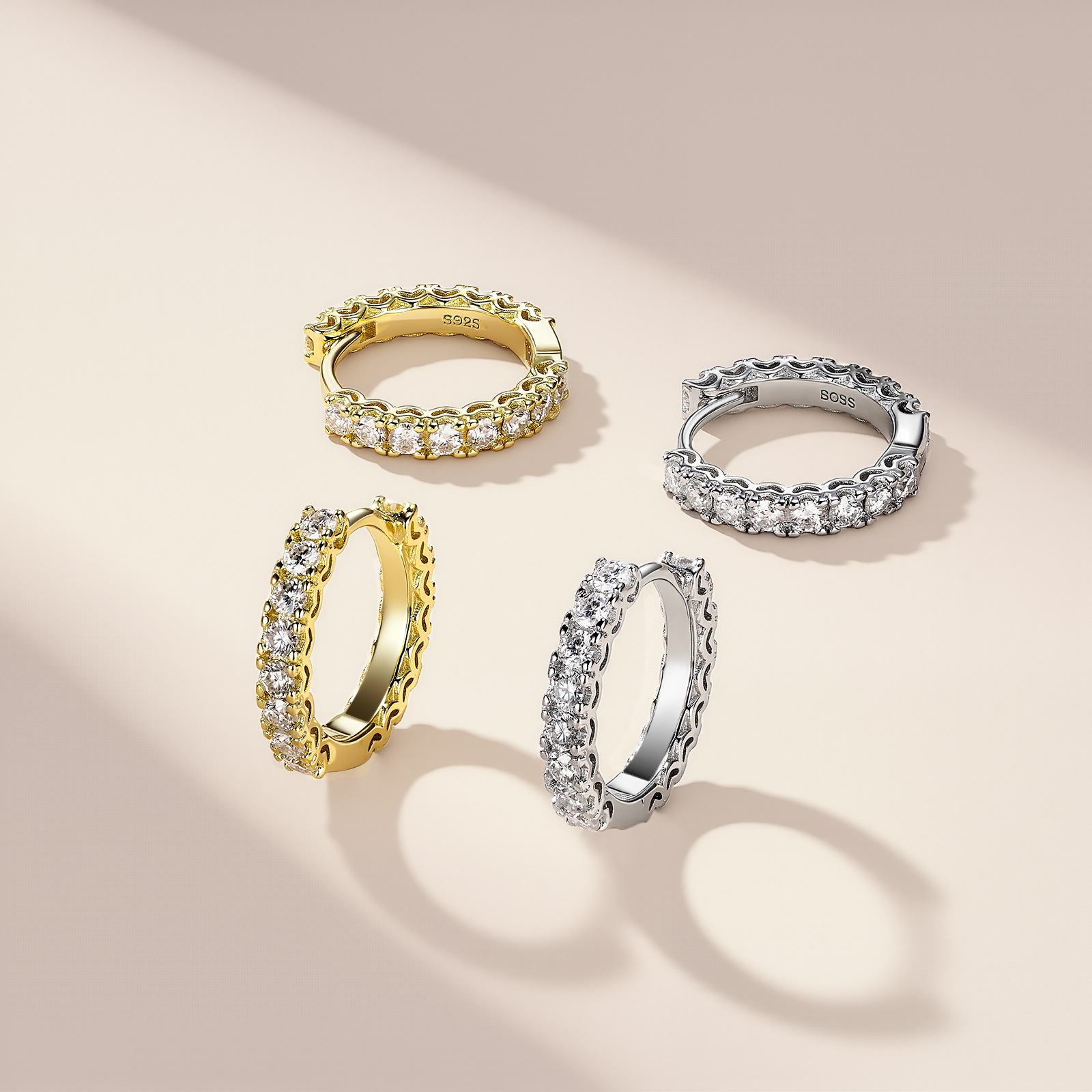 S925 Silver Fashionable All-Match Hoop Earrings