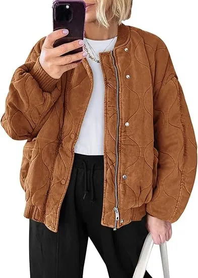 Loose Casual Pilot Long Sleeve Baseball Uniform Brown - Shop at LoveMi