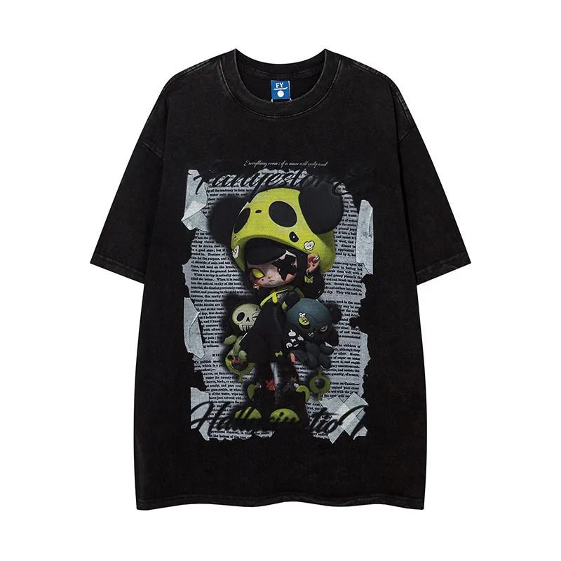 Depressed Cartoon Distressed T-shirt For Men