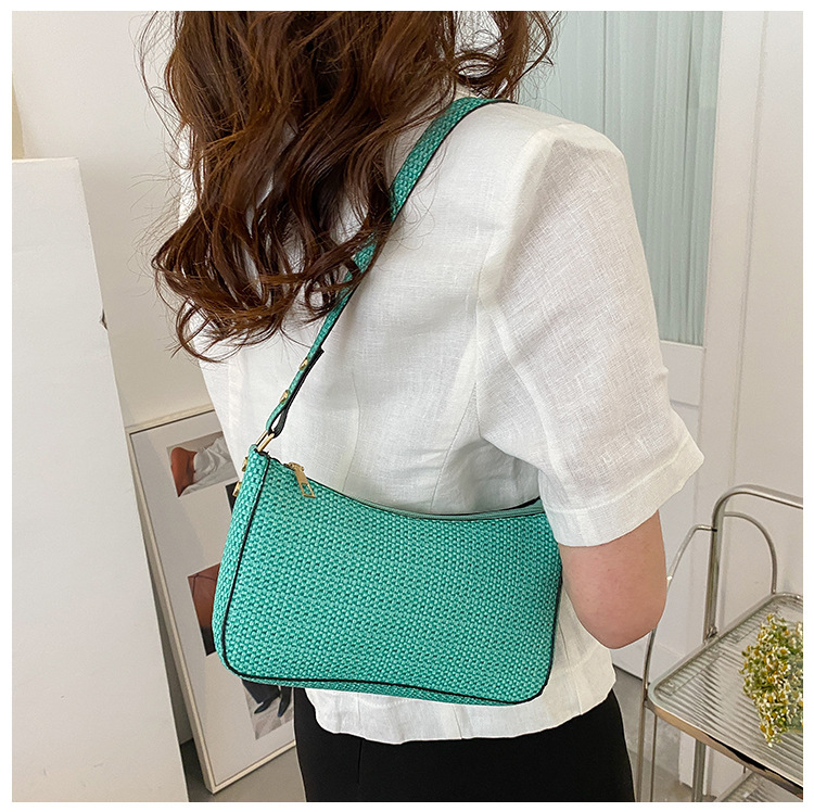 Title 4, Vintage Solid Color Underarm Bag For Women