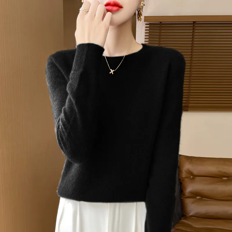 Women's Bottoming Sweater Loose Inner Wear Sweater - Black