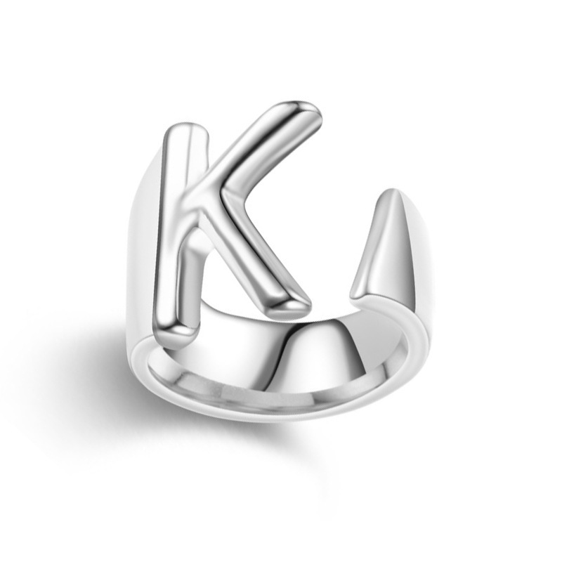 Versatile 26 Letter Adjustable Ring With An Opening
