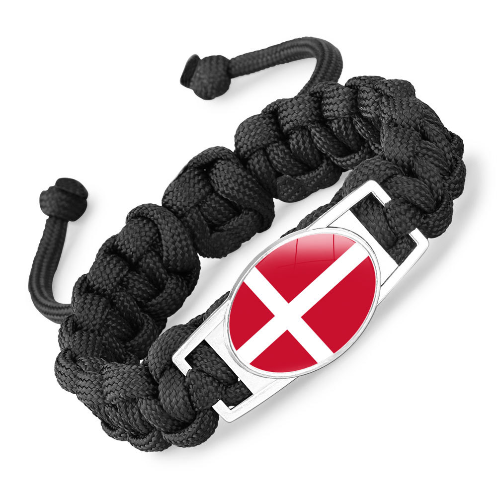 Flag-pattern Woven Adjustable Paracord Bracelet