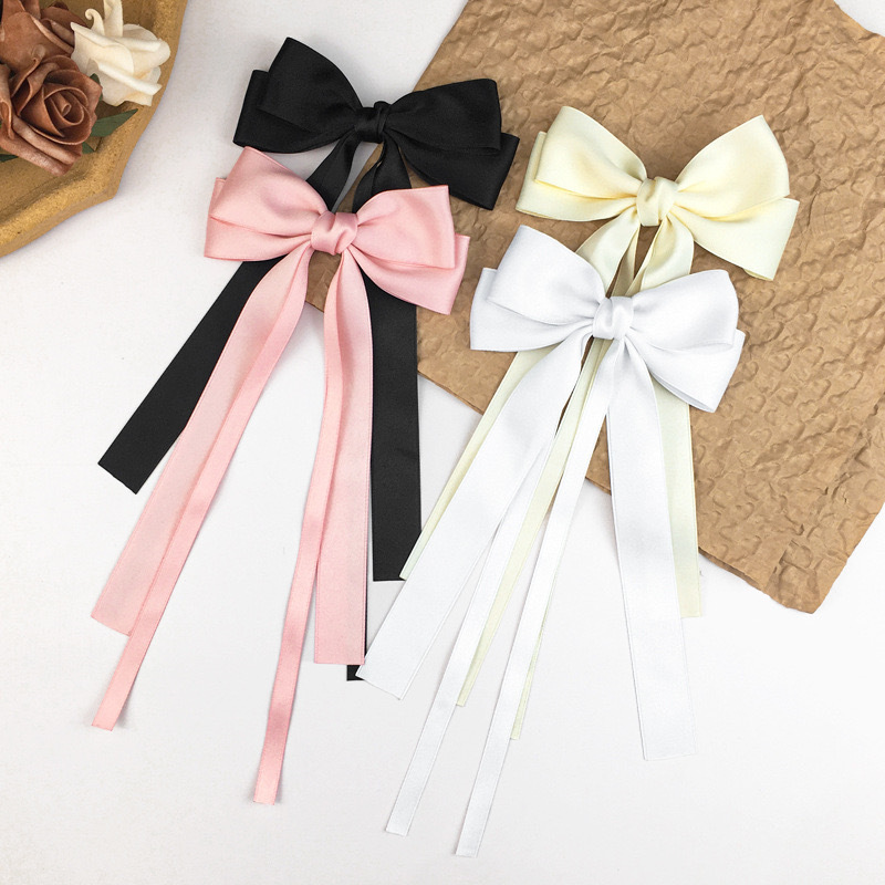 Title 2, Sweet Solid Color Ribbon Bowknot Barrettes