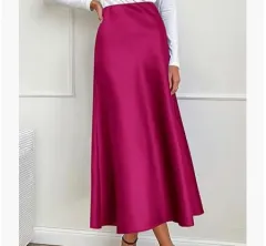 Fashionable Elegant Fishtail Skirt For Women - Rose Red - View 1