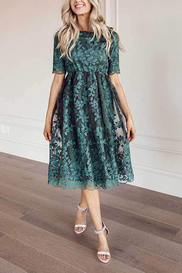 Lace Embroidered A-Line Dress, picture 9 of 9