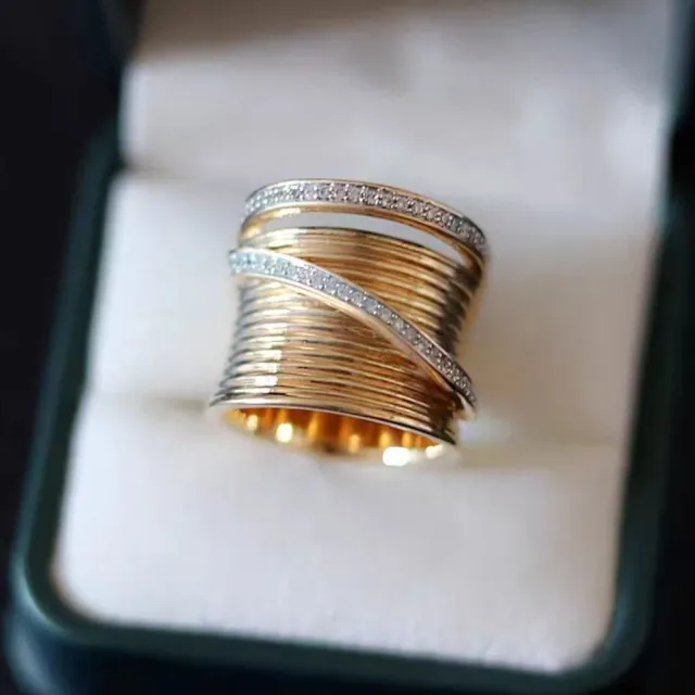 Korean Style Normcore Concave convex Meteor Shower Ring Gold - Shop at LoveMi
