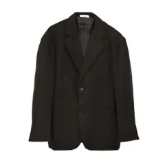 Loose Niche Black And Grey Suit Slit Jacket - Black - View 1
