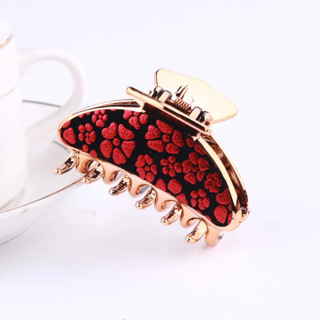 Simple Hair Clip Flower Medium Spring Grip Bright Red - Shop at LoveMi