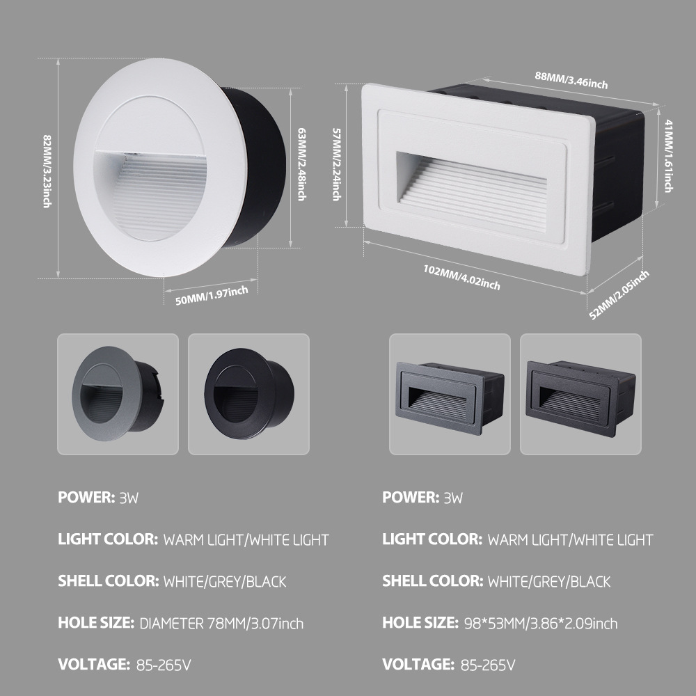 Stair Ladder Led Footlight Embedded Concealed