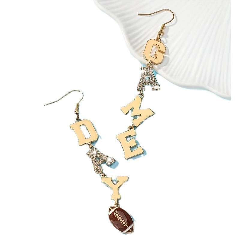 Fashion Full Inlaid Zircon Sports Creative Earrings