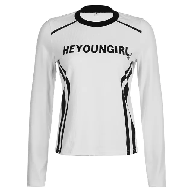 Fashion Tops Women Letter Print Casual Knitted Female Autumn And Winter Loose White - Shop at LoveMi