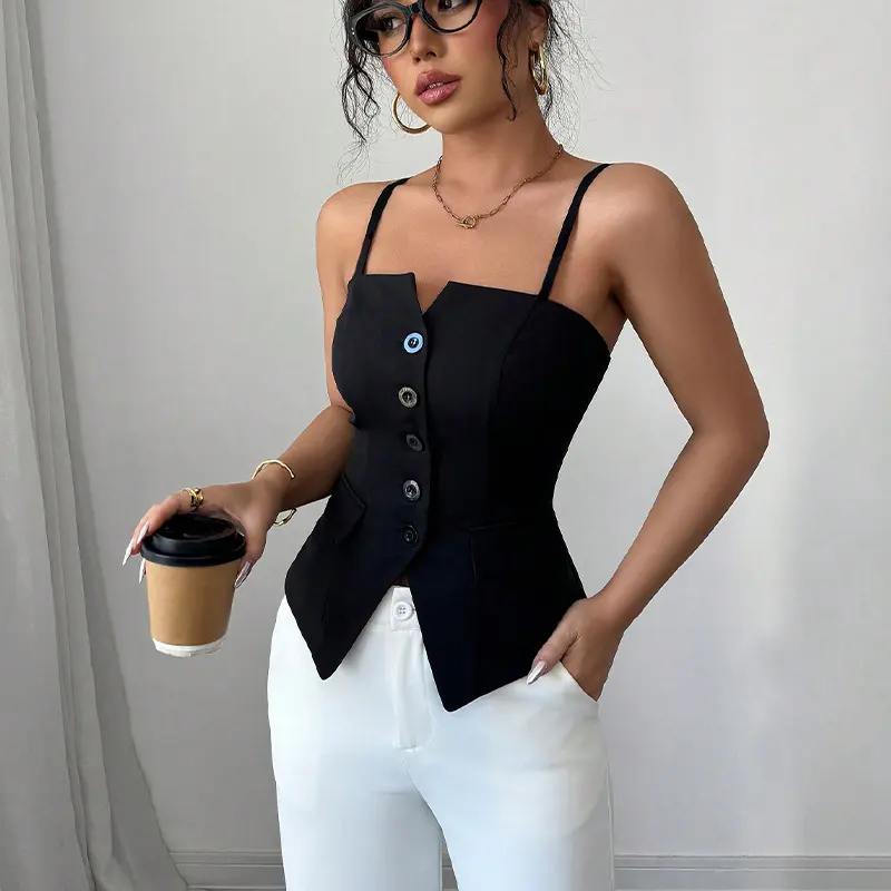 Fashionable Temperament Camisole Cardigan Women's Vest